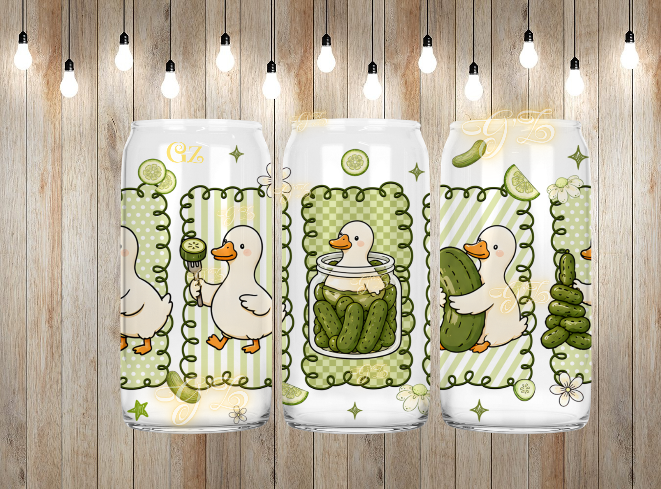 16oz pickle goose cartoon wrap digital download