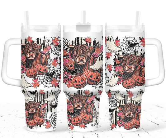 40oz Heifer and pumpkins inspired Tumbler