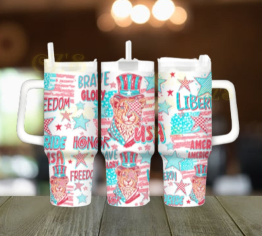 40oz America tumbler