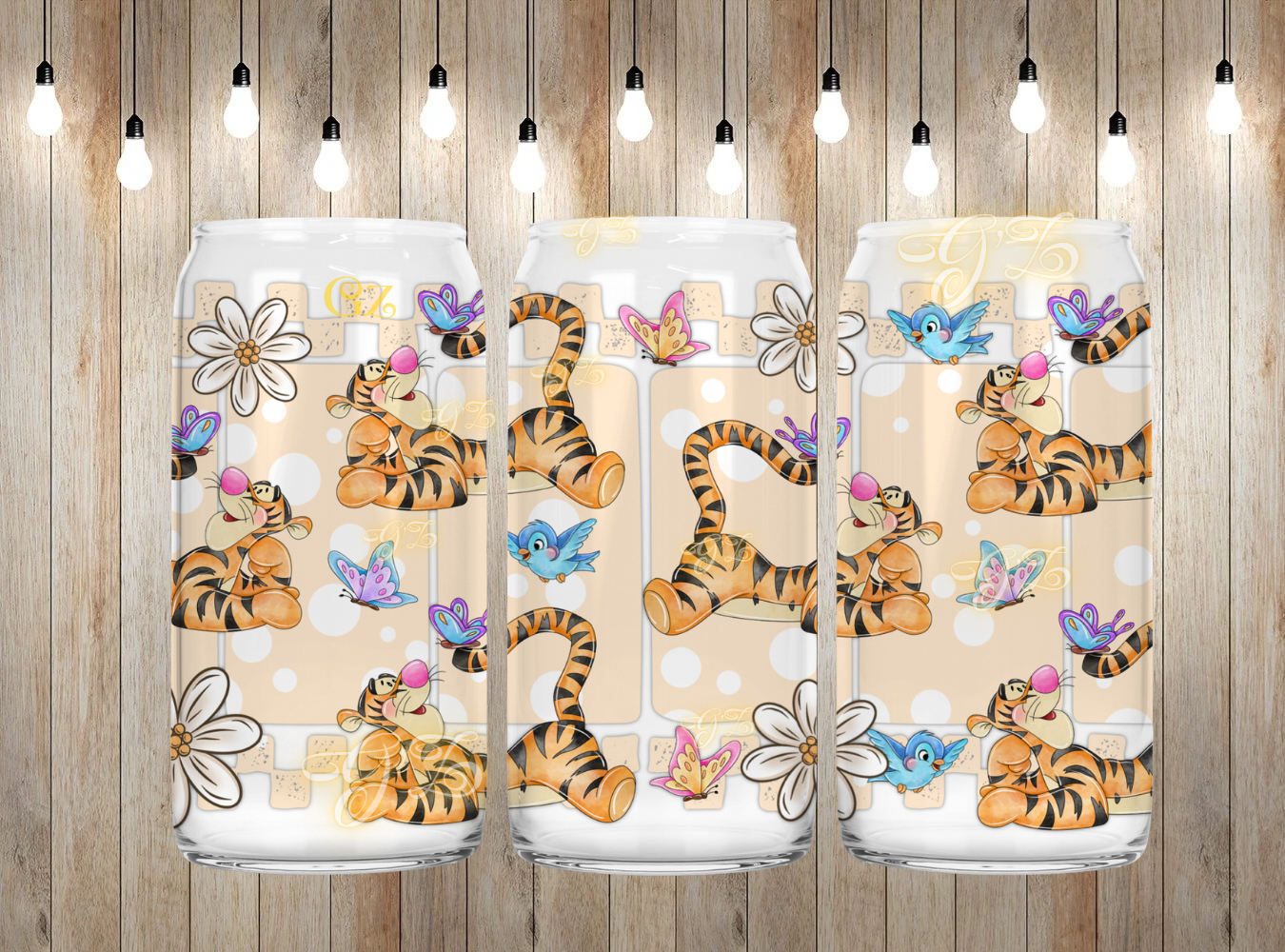 16oz  bear cartoon wrap digital download