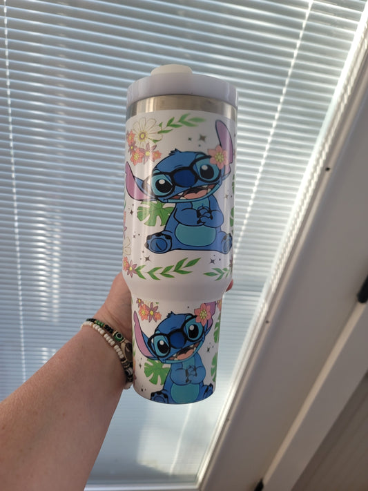 40oz Blue Alien inspired Tumbler dupe