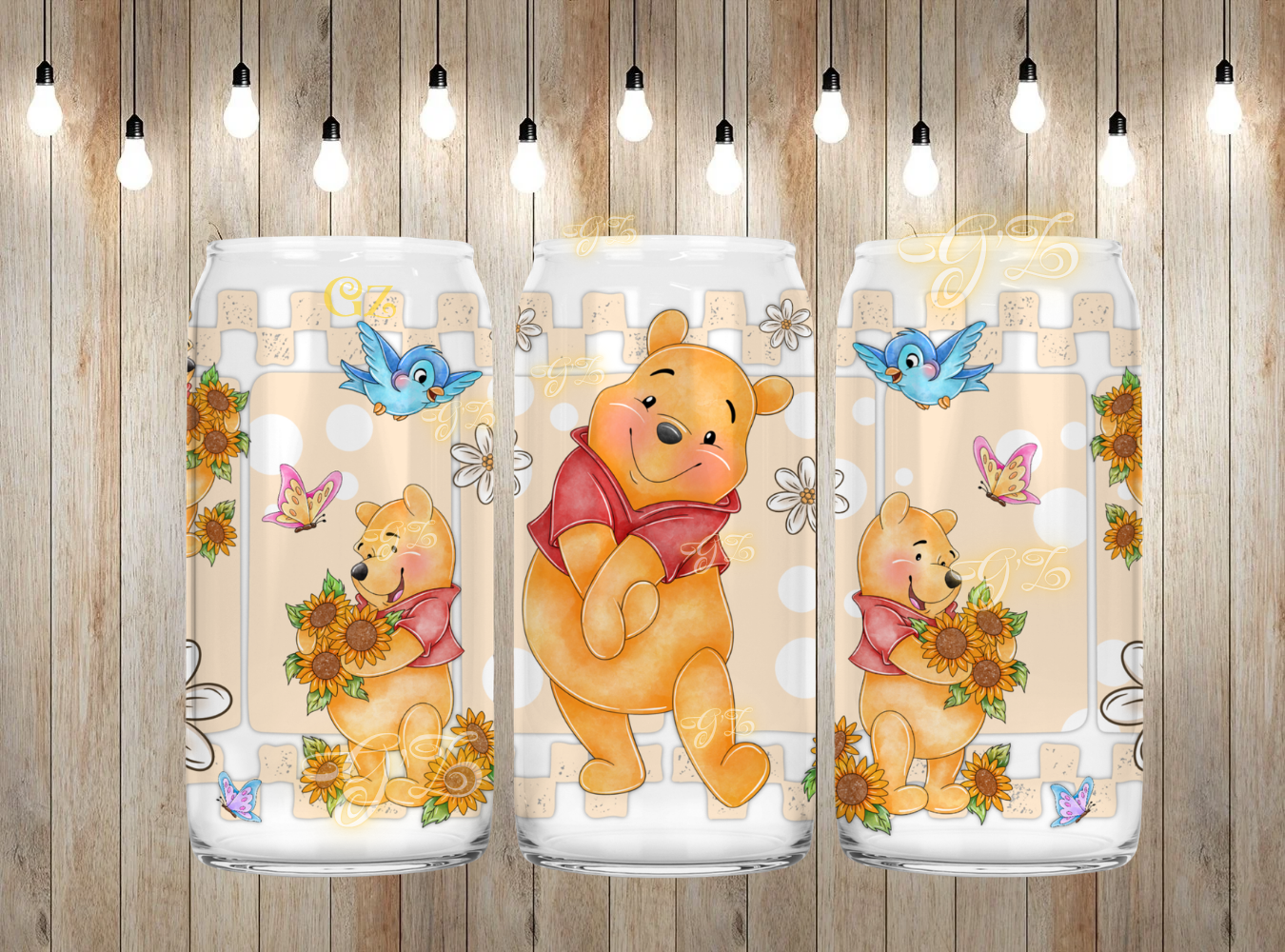 16oz  bear cartoon wrap digital download