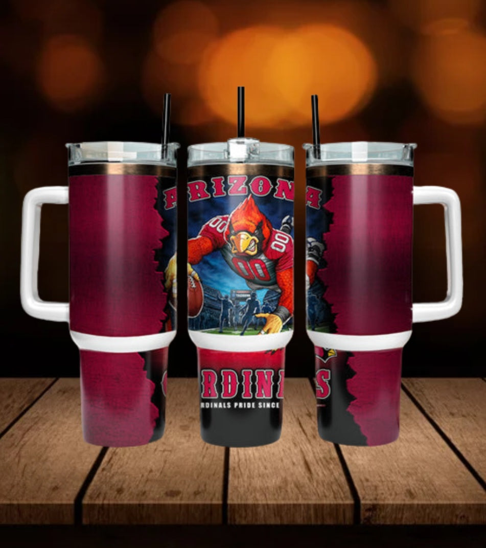 40oz  Cardinals inspired Tumbler
