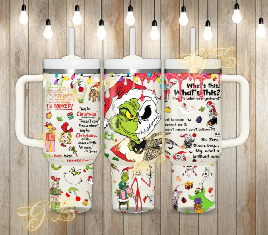 40oz Green guy and Christmas dreams wrap digital download