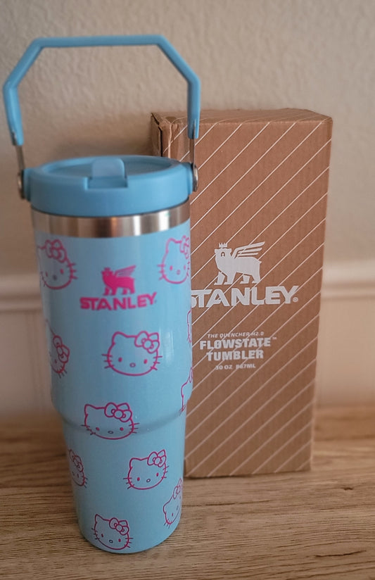 30oz sport top handle blue kitty uv dtf shimmer inspired dupe