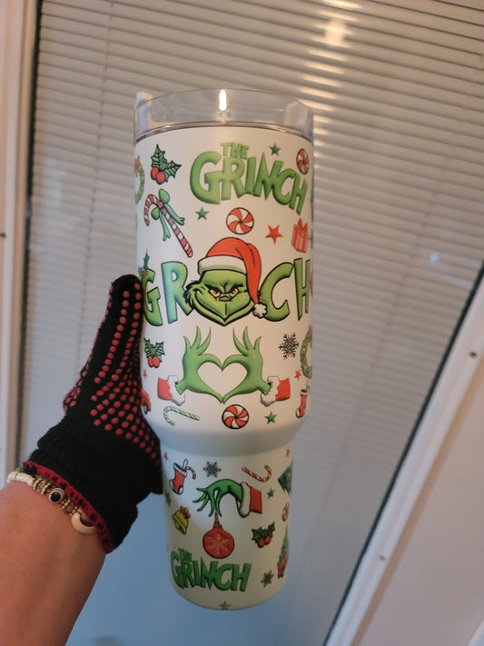 40oz Grinch Inspired Tumbler dupe