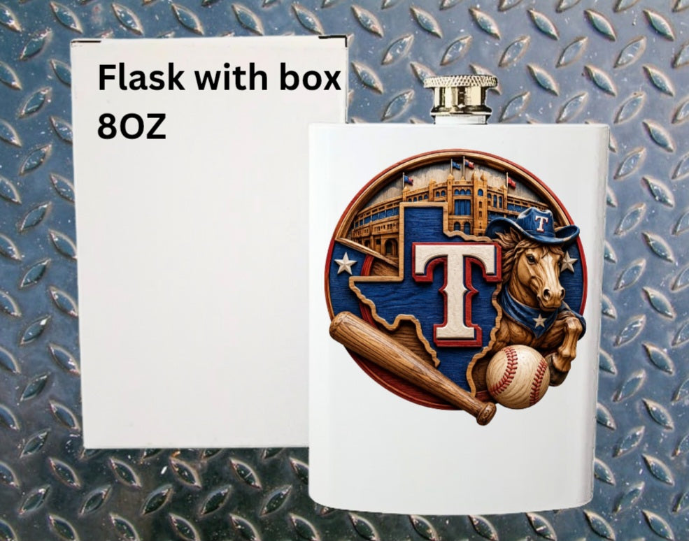 8oz Pro Baseball flask