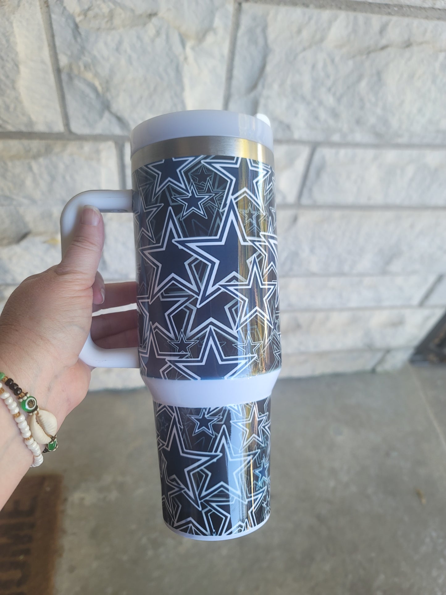 40oz Dallas Star sticker tumbler dupe