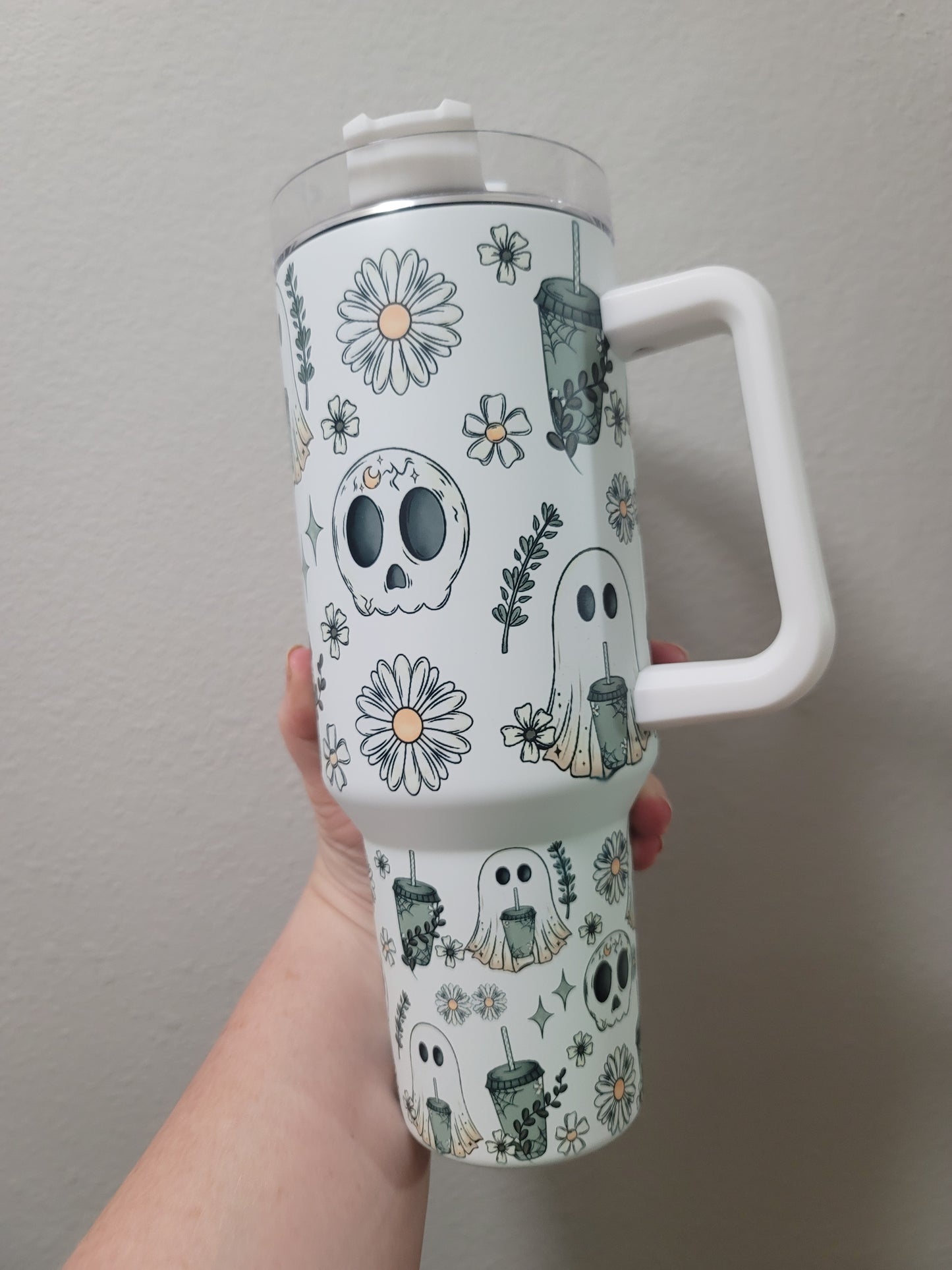 40oz Garden ghosts tumbler