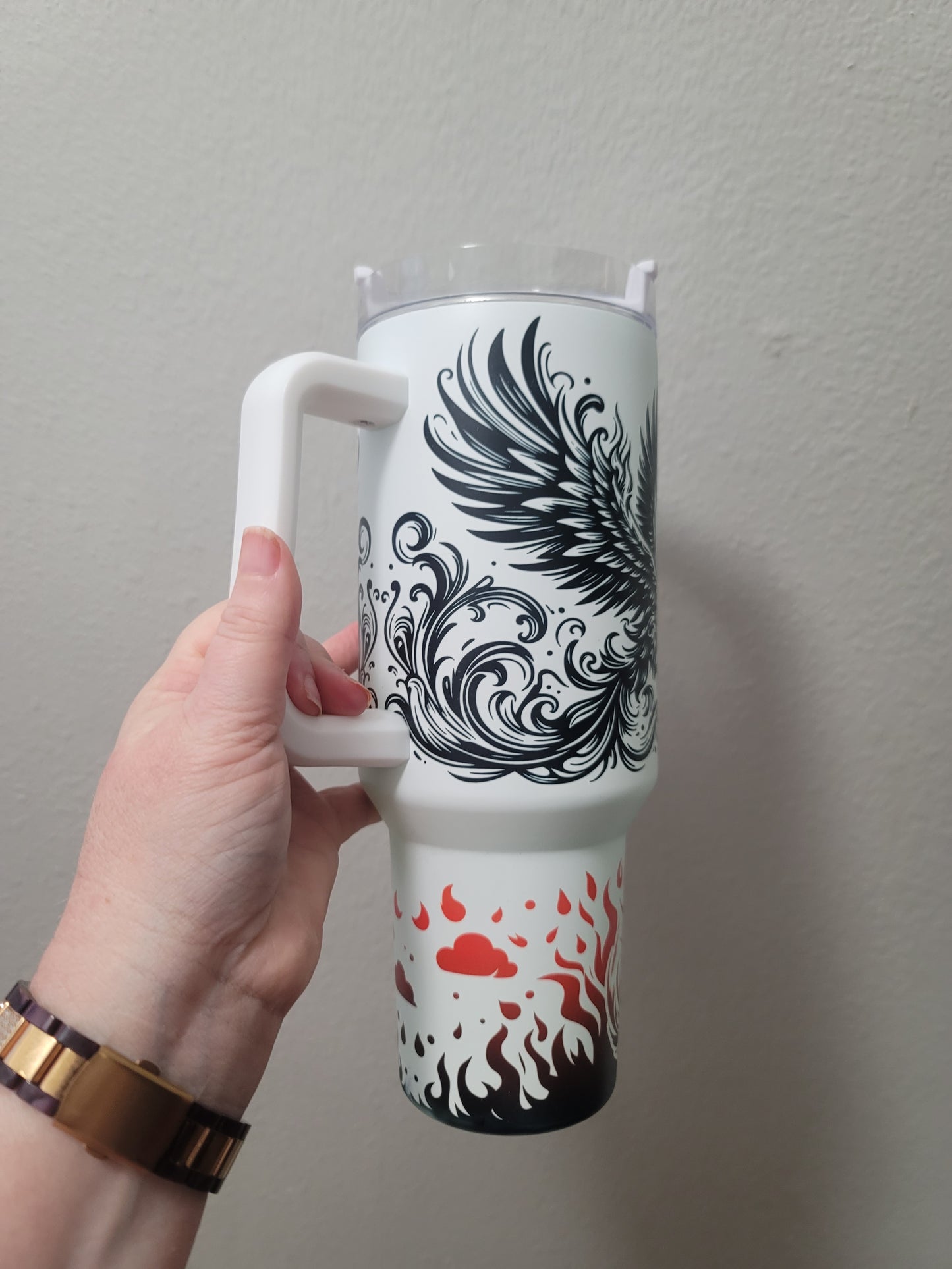 40oz Phoenix Red & Black tumbler
