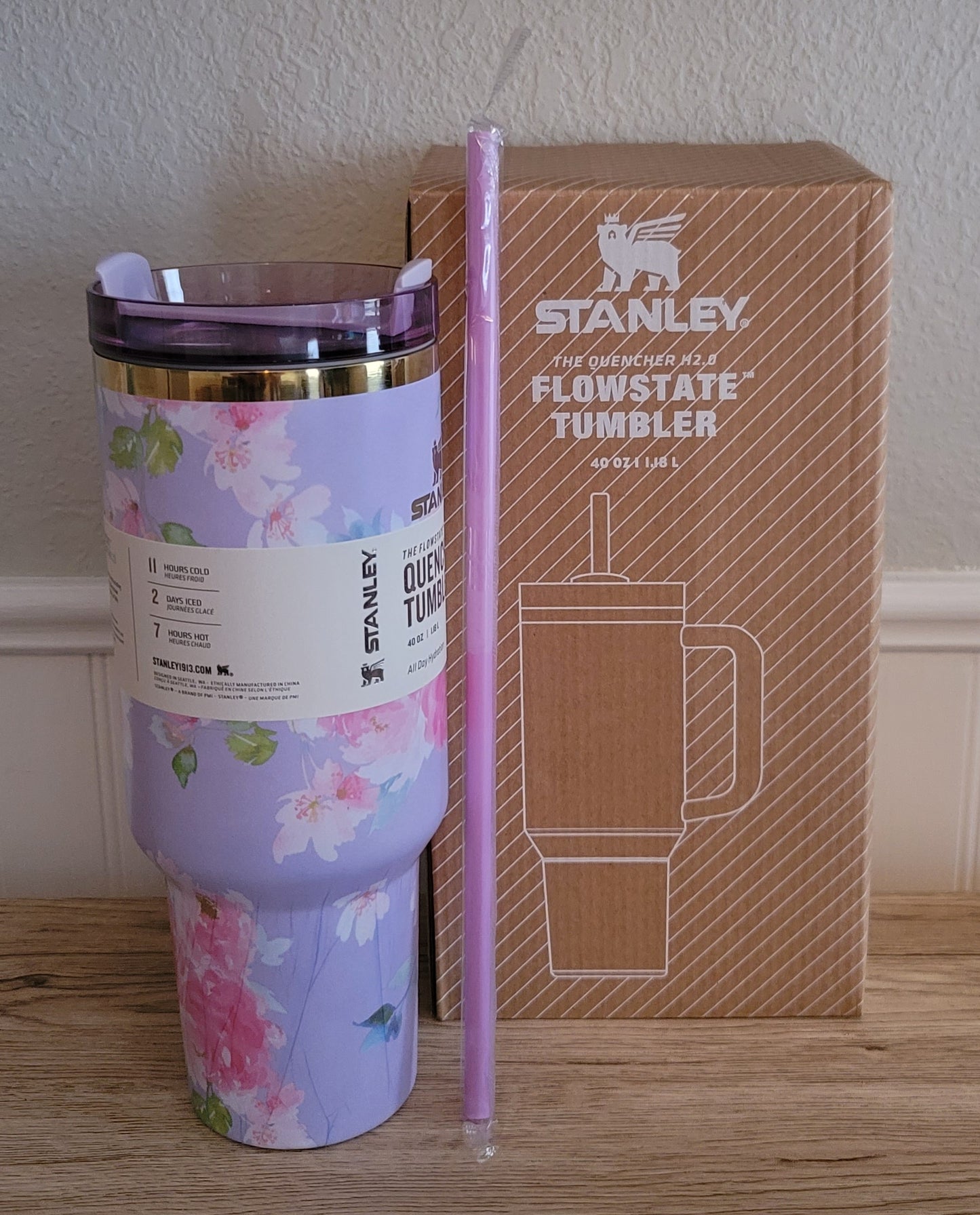 40oz floral inspired tumbler dupe