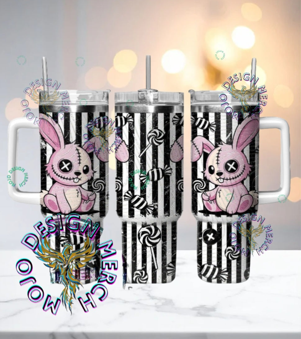 40oz Valentines zombie bunny