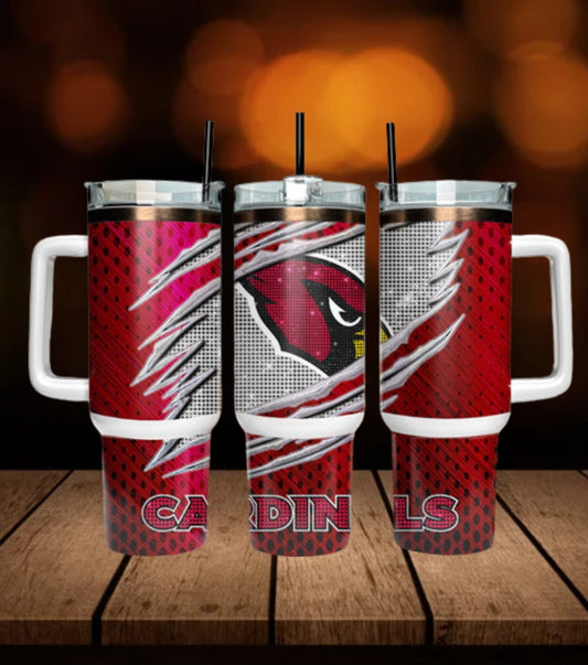 40oz  Cardinals inspired Tumbler