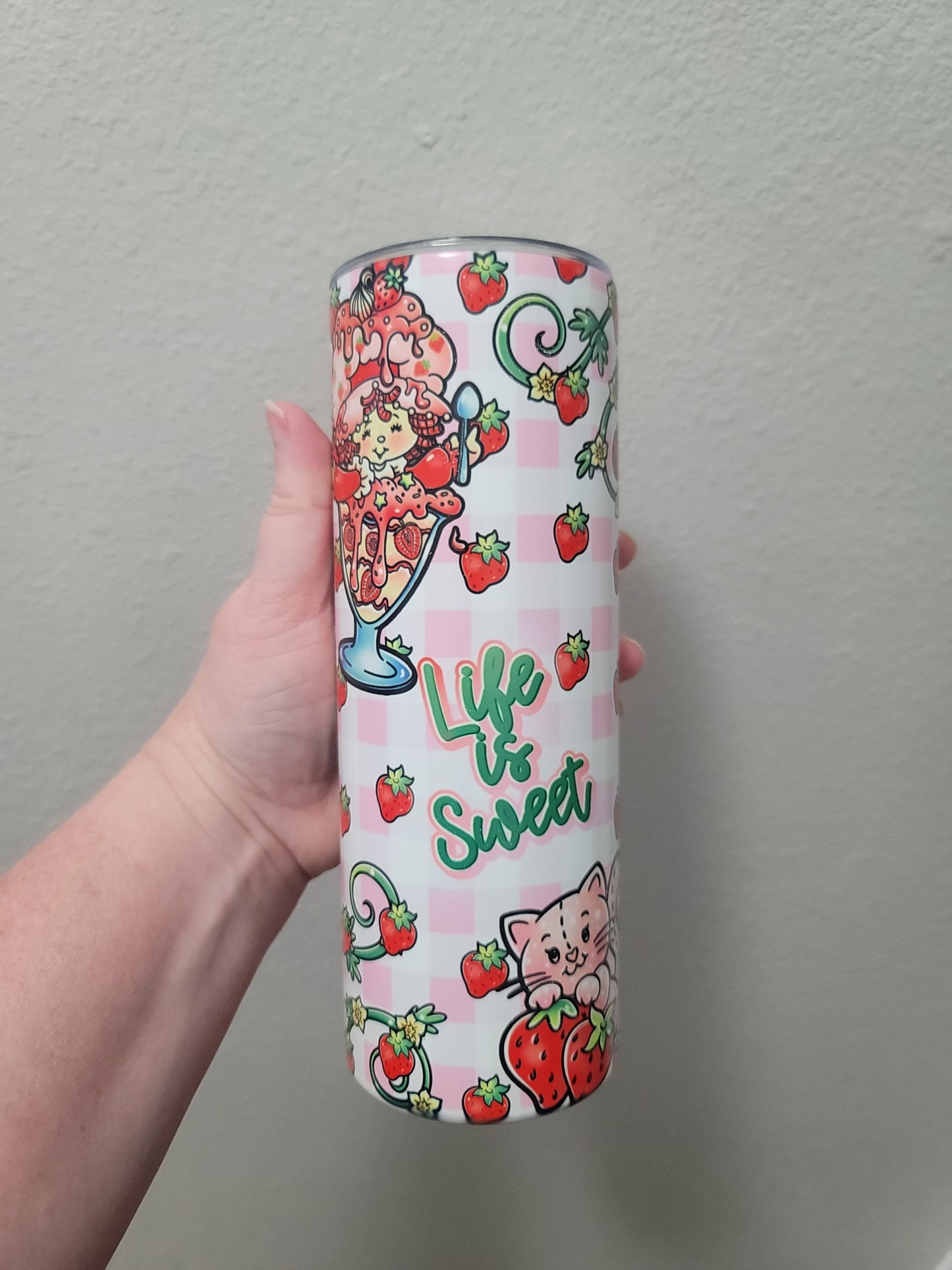 20oz vintage Strawberry ice-cream tumbler
