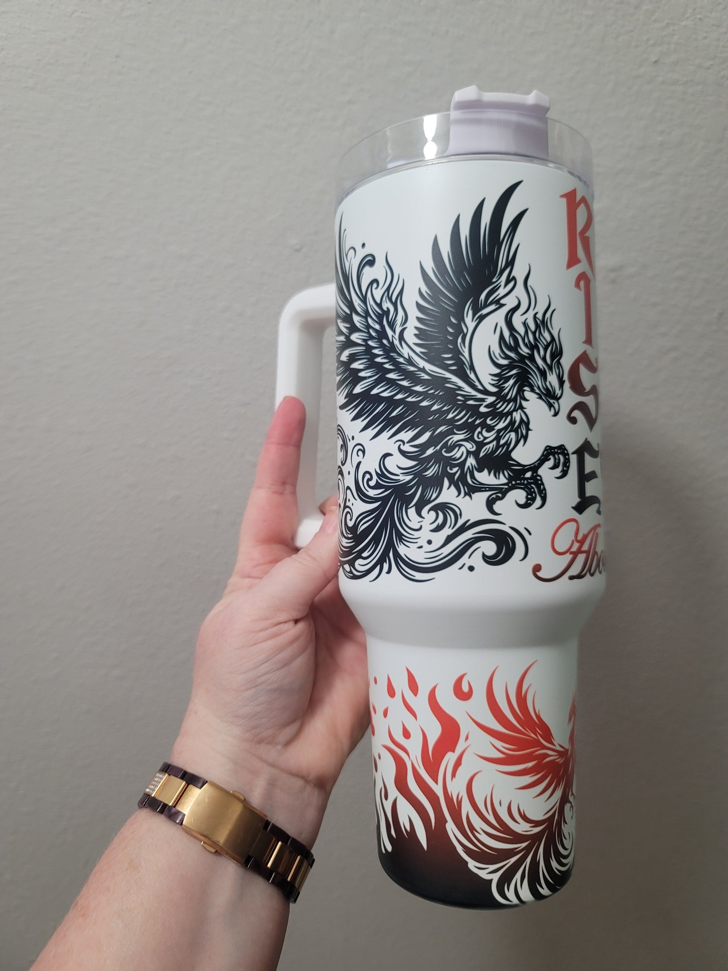 40oz Phoenix Red & Black tumbler