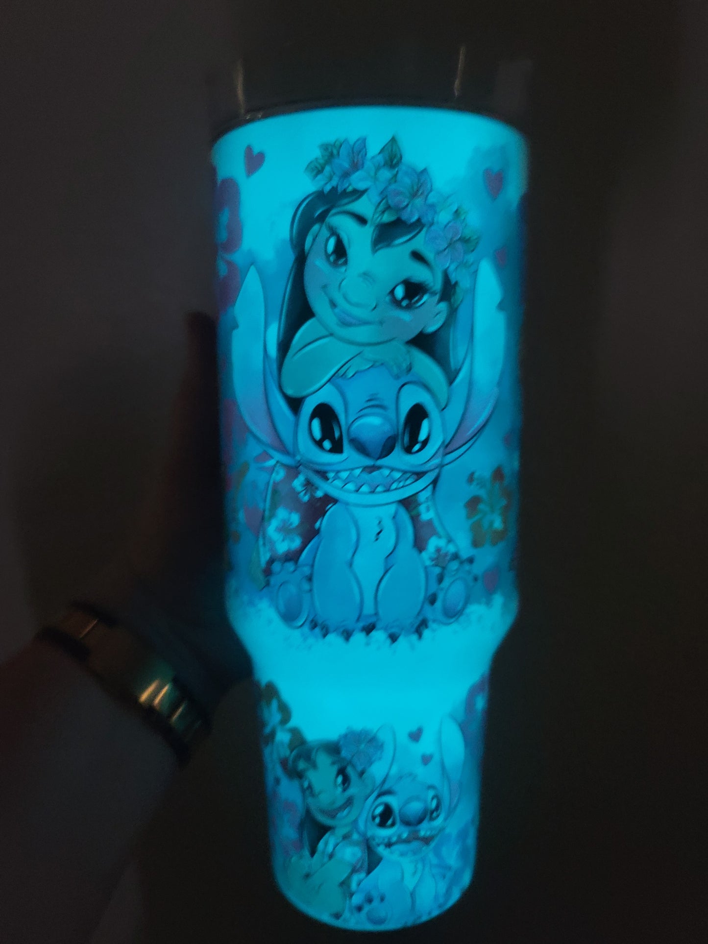 40oz blue Alien  Tumbler