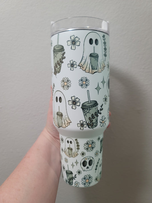 40oz Garden ghosts tumbler
