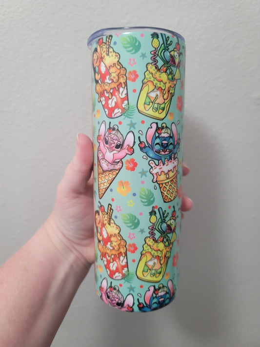 20oz  blue Alien ice-cream tumbler