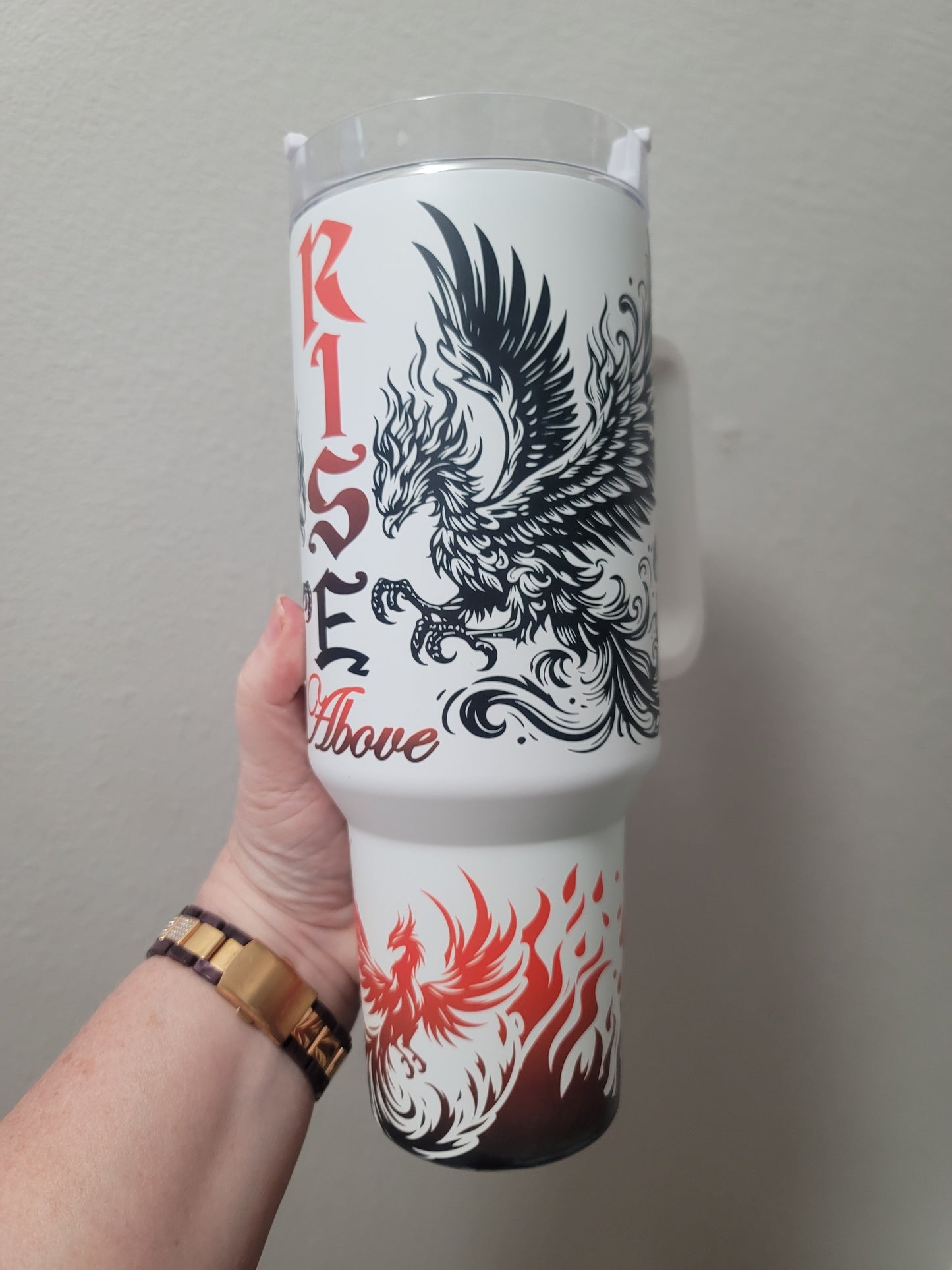 40oz Phoenix Red & Black tumbler