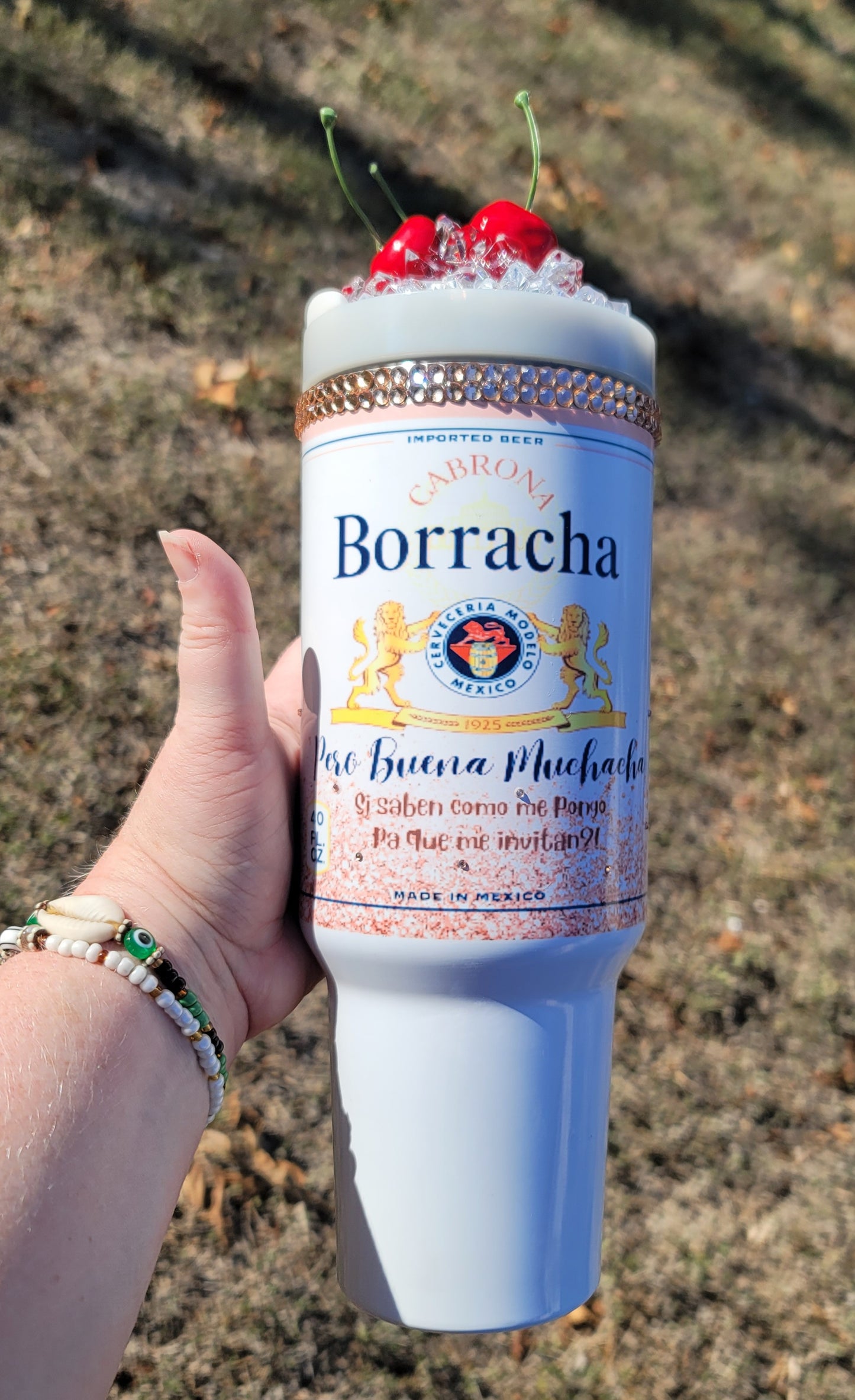 40oz Borracha tumbler with removable Ice lid